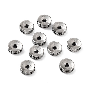 316 Surgical Stainless Steel Beads, Column, Antique Silver, 10x3mm, Hole: 1.9mm