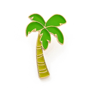 Alloy Brooches, Enamel Pins, for Backpack Cloth, Coconut Tree, 37x23.5x2.5mm