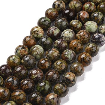 Natural Green Opal Beads Strands, Round, 12mm, Hole: 1mm, about 34pcs/strand, 15.35 inch(39cm)
