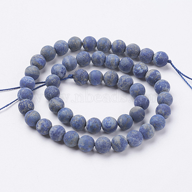 Natural Lapis Lazuli Beads Strands(G-J376-52-8mm)-2