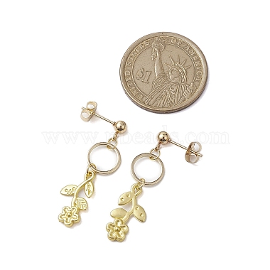 Boucles d'oreilles pendantes en alliage de fleurs pour femmes(EJEW-JE05925)-3