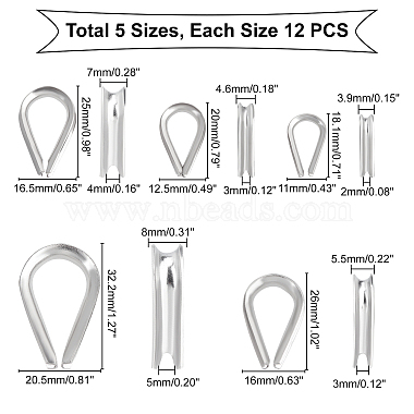 Unicraftale 60Pcs 5 Style 304 Stainless Steel Wire Guardian and Protectors(STAS-UN0023-79)-6