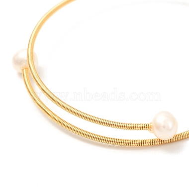 Natural Pearl Beads Bangle for Girl Women(X-BJEW-JB06853)-5