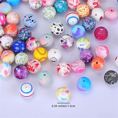 Printed Round Silicone Focal Beads(SI-JX0056A-67)-2