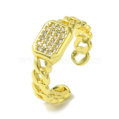 Clear Rectangle Brass+Cubic Zirconia Finger Rings