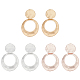 ANATTASOUL 3 Pairs 3 Colors Alloy Donut Dangle Clip-on Earrings(EJEW-AN0004-62)-1