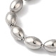 Non-Tarnish 304 Stainless Steel Rice Beaded Bracelets for Women(BJEW-B092-06P)-2