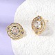 Brass Micro Pave Cubic Zirconia Stud Earrings(EJEW-G471-05G)-5