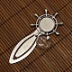 18mm Clear Domed Glass Cabochon Cover for Antique Silver DIY Alloy Portrait Helm Bookmark Making(DIY-X0119-AS-NR)-3