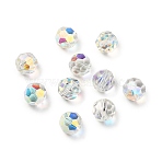 Glass K9 Glass, Imitation Austrian Crystal Beads, Faceted(32 Facets), Round, Clear AB, 12x11.5mm, Hole: 1.8mm(GLAA-H024-05)