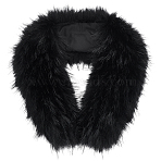 1Pc Artificial Fur Chenille Stick Collars Trim for Sewing Craft Decor, Black, 750~770x130x20mm(FIND-BC0019-22E)