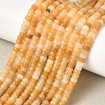 Natural Topaz Jade Heishi Beads Strands, Faceted Rondelle, 4x2.5mm, Hole: 0.9mm, about 151~155pcs/strand, 14.57''~14.96''(37~38cm)(G-A299-A21-01)
