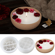 Round Shape DIY Candle Cups Silicone Molds, Creative Aromatherapy Candle Cement Cup Supply DIY Concrete Candle Cups Resin Moulds, White, 205x60mm(DIY-E072-01)