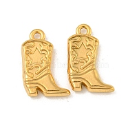 Ion Plating(IP) 304 Stainless Steel Pendants, Boots with Star Charm, Real 18K Gold Plated, 20x13x3mm, Hole: 1.8mm(STAS-N103-148G)