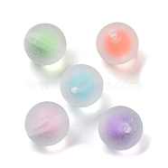 Transparent Acrylic Beads, Bead in Beads, Frosted, Round, Mixed Color, 15mm, Hole: 2mm, about 233pcs/500g(OACR-A032-08)