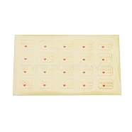 Valentine's Day Sealing Stickers, Label Paster Picture Stickers, for Gift Packaging, Rectangle with Word Handmade with Love, Clear, 20x30mm(DIY-I018-06B)
