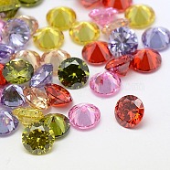 Cubic Zirconia Cabochons, Grade A, Faceted, Diamond, Mixed Color, 5x3mm(ZIRC-M002-5mm)