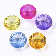 Transparent Acrylic Beads, No Hole/Undrilled, Faceted, Diamond, Mixed Color, 24x17.5mm, about 115pcs/500g(TACR-S149-08)