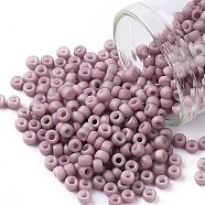 TOHO Round Seed Beads, Japanese Seed Beads, (766) Opaque Pastel Frost Light Lilac, 8/0, 3mm, Hole: 1mm, about 222pcs/10g(X-SEED-TR08-0766)