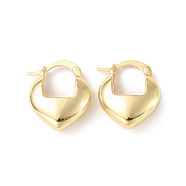 Brass Heart Hoop Earrings for Women, Cadmium Free & Lead Free, Real 18K Gold Plated, 19.5x17x7mm, Pin: 1.6x0.6mm(EJEW-P227-06G)