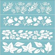 Self-Adhesive Silk Screen Printing Stencil, for Painting on Wood, DIY Decoration T-Shirt Fabric, Flower, Sky Blue, 28x22cm(DIY-WH0173-031)