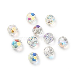 Glass K9 Glass, Imitation Austrian Crystal Beads, Faceted(32 Facets), Round, Clear AB, 12x11.5mm, Hole: 1.8mm(GLAA-H024-05)