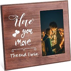 Olycraft MDF Photo Frames, Glass Display Pictures, for Tabletop Display Photo Frame, Rectangle with Word, Saddle Brown, 19.5x25.4x1.35cm(DJEW-OC0001-05E)