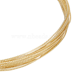 Brass Wire, Textured Round, Real 14K Gold Plated, 0.6mm(CWIR-WH0024-01A-G01)