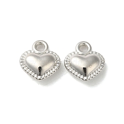 CCB Plastic Charms, Heart Charm, Platinum, 13x11.5x5mm, Hole: 2mm(CCB-P012-03P)