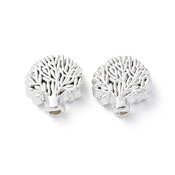 Alloy Beads, Long-Lasting Plated, Tree, Silver, 8x7.5x3mm, Hole: 1.2mm