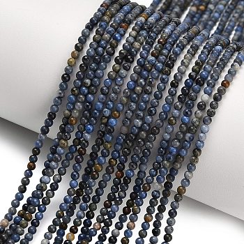 Natural Dumortierite Beads Strands, Round, 2~2.5mm, Hole: 0.5mm, about 174~178pcs/strand, 14.96''~15.16''(38~38.5cm)