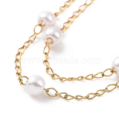 Bracelets multirangs perles rondes en plastique imitation perles(BJEW-E054-03G)-3