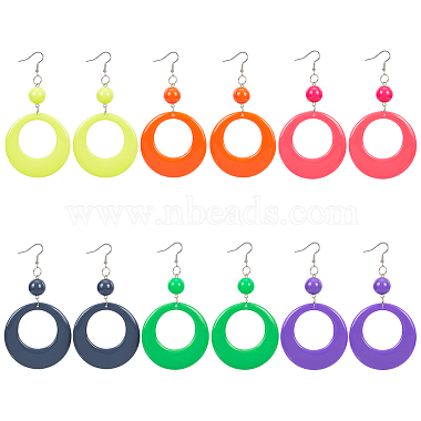 Mixed Color Donut Resin Earrings