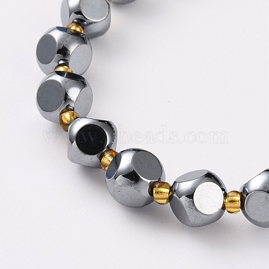 Bracelets extensibles en perles de pierre terahertz(BJEW-Z007-B-02)-3