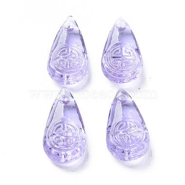 Lilac Teardrop Lampwork Beads