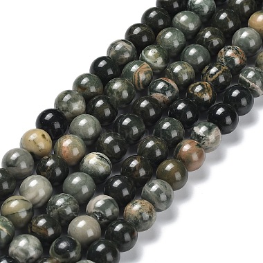 Round Wood Lace Stone Beads