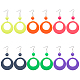 6 Pairs 6 Colors Donut Resin Dangle Earrings with Iron Pins for Women(EJEW-AN0004-14)-1