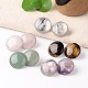Natural Mixed Stone Dome/Half Round Clip-on Earrings(EJEW-J090-M)-1