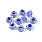Resin European Beads, Large Hole Beads, Rondelle, Faceted, Slate Blue, 13.5~14x7.5~8mm, Hole: 5.5~6mm(RESI-Q236-01A-03)