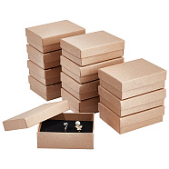 12Pcs Cardboard Jewelry Packaging Boxes, with Sponge Inside, for Rings, Small Watches, Necklaces, Earrings, Bracelet, Rectangle, Moccasin, 8.9x6.85x3.1cm(CON-NB0002-26A)