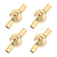 DICOSMETIC Vacuum Plating 304 Stainless Steel Screw Clasps, Golden, 21x9mm, Hole: 3.2mm, 4pcs/box(STAS-DC0004-40)