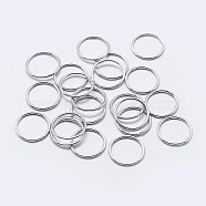 Rhodium Plated 925 Sterling Silver Round Rings, Soldered Jump Rings, Closed Jump Rings, Platinum, 18 Gauge, 6x1mm, Inner Diameter: 4mm, about 70pcs/10g(STER-F036-03P-1x6)