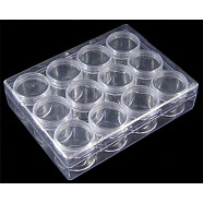 (Defective Closeout Sale), Plastic Bead Storage Containers, Clear, 16.2x12.4x3.8cm, 12PCS Round Box: 39x33mm(CON-XCP0003-02)