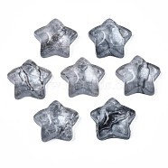 Transparent Resin Cabochons, with Water Ripple, Star, Gray, 21~21.5x22~22.5x9mm(CRES-N031-001E)