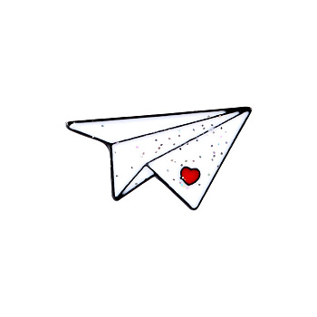 Valentine's Day Theme Creative Zinc Alloy Brooches, Enamel Lapel Pin, with Iron Butterfly Clutches or Rubber Clutches, Electrophoresis Black Color, Paper Plane with Heart, White, 12x22.5mm, Pin: 1mm