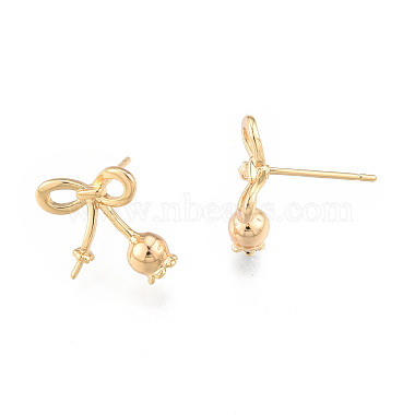 Brass Stud Earring Findings(KK-N216-538)-5