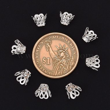 90 pièces capuchons de perles de fer plaqués couleur argent(X-E114-S)-3