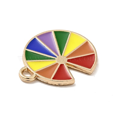 Rainbow Color Alloy Enamel Pendants(ENAM-G208-21KCG)-3