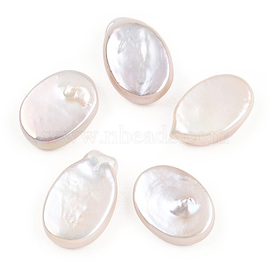 Seashell Color Oval Keshi Pearl Beads
