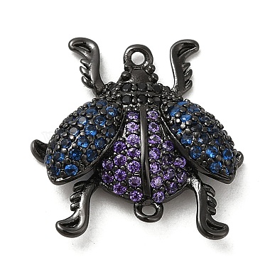 Gunmetal Colorful Insects Brass+Cubic Zirconia Links